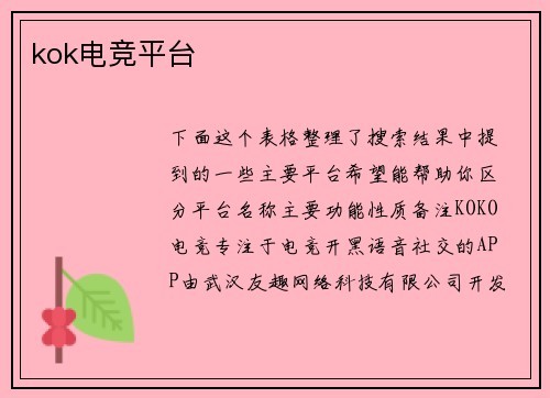 kok电竞平台